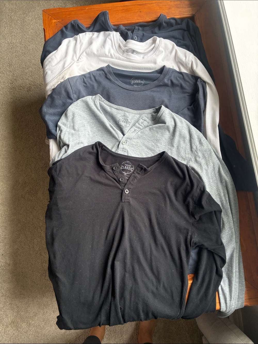 Men's Long-Sleeve Henley Pack - Classic Black, Gray & White